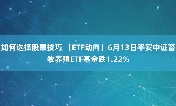 如何选择股票技巧 【ETF动向】6月13日平安中证畜牧养殖ETF基金跌1.22%